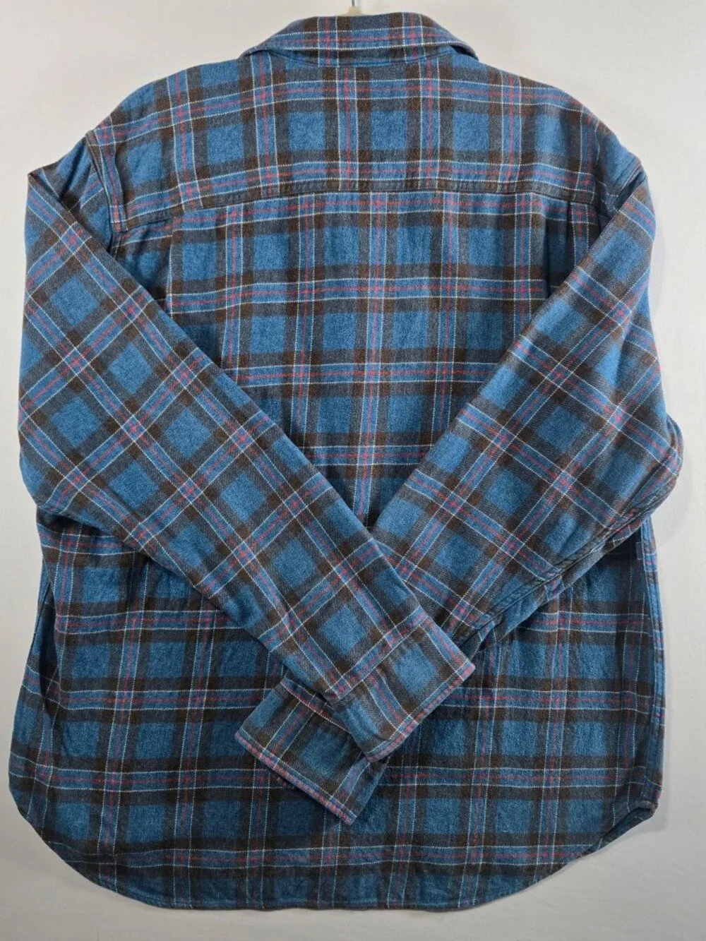 Lucky Brand Jeans Men’s XXL California Fit Blue Plaid Flannel Button Up Shirt